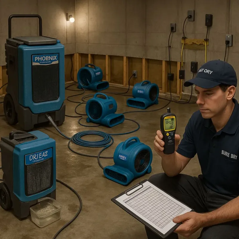 Structural Drying and Dehumidification process in Manorhaven, NY